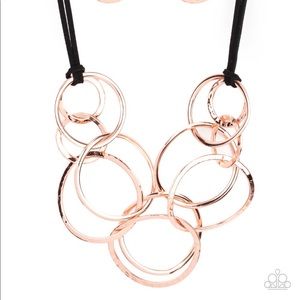 Copper & black jewelry set